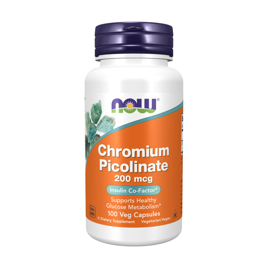 Піколінат хрому NOW foods Chromium Picolinate 200 мкг, 100 капсул